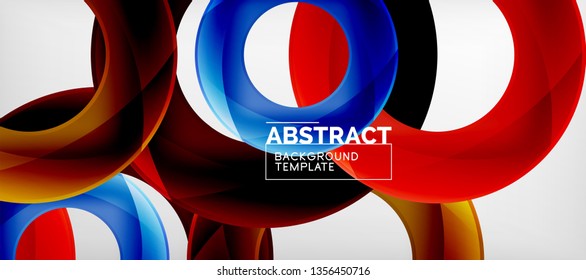 Vector rings abstract background, modern illustration template