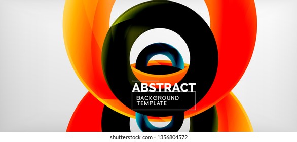 Vector rings abstract background, modern illustration template