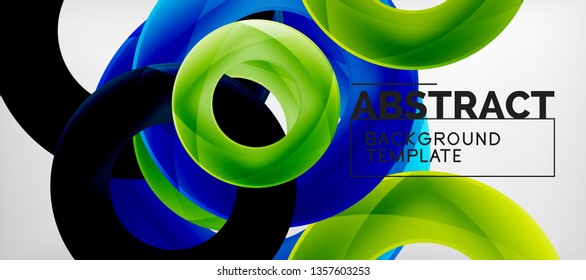 Vector rings abstract background, modern illustration template