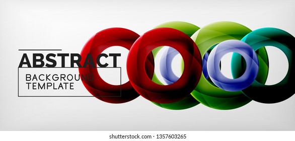 Vector rings abstract background, modern illustration template