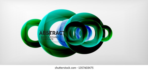 Anillos vectores fondo abstracto, plantilla de ilustración moderna