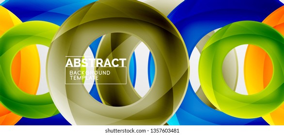 Anillos vectores fondo abstracto, plantilla de ilustración moderna