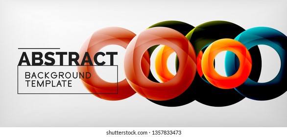 Vector rings abstract background, modern illustration template