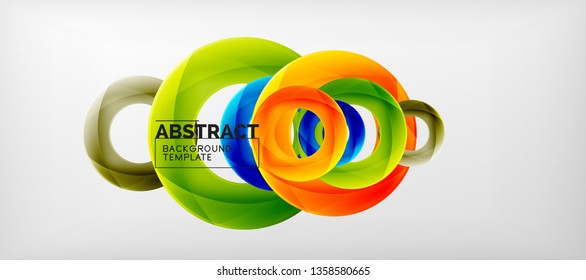 Vector rings abstract background, modern illustration template
