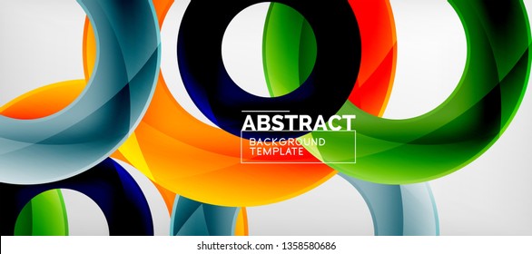 Vector rings abstract background, modern illustration template