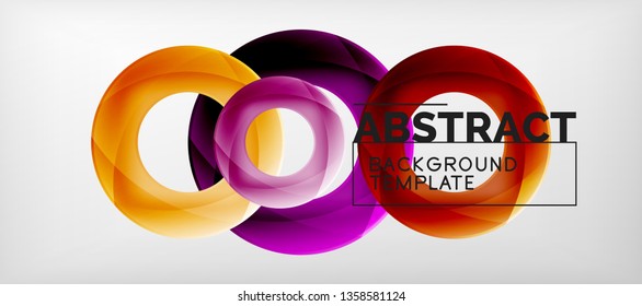 Vector rings abstract background, modern illustration template