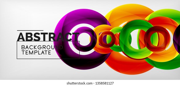 Vector rings abstract background, modern illustration template