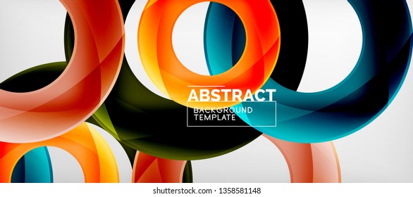 Vector rings abstract background, modern illustration template