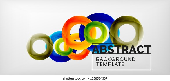 Anillos vectores fondo abstracto, plantilla de ilustración moderna
