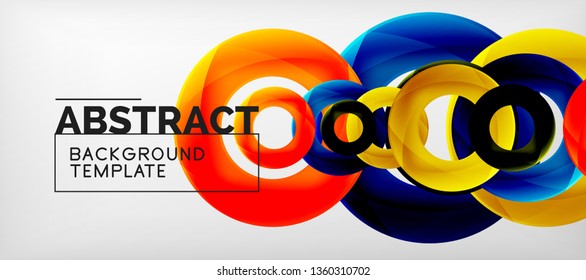Vector rings abstract background, modern illustration template
