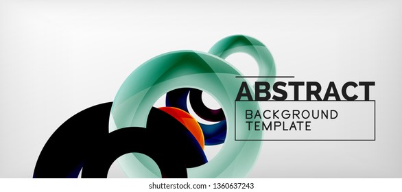 Vector rings abstract background, modern illustration template