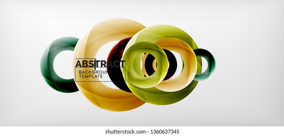 Anillos vectores fondo abstracto, plantilla de ilustración moderna