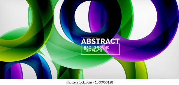 Vector rings abstract background, modern illustration template