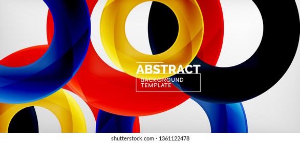 Vector rings abstract background, modern illustration template