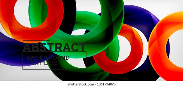 Vector rings abstract background, modern illustration template
