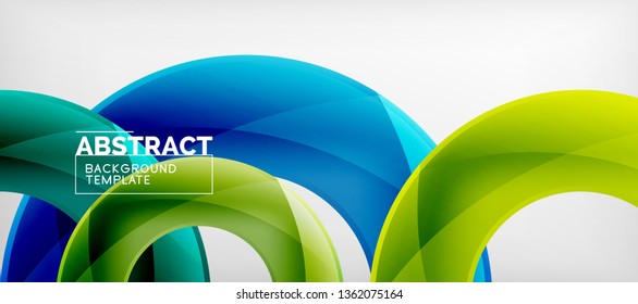 Vector rings abstract background, modern illustration template