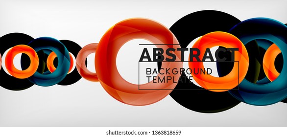 Vector rings abstract background, modern illustration template