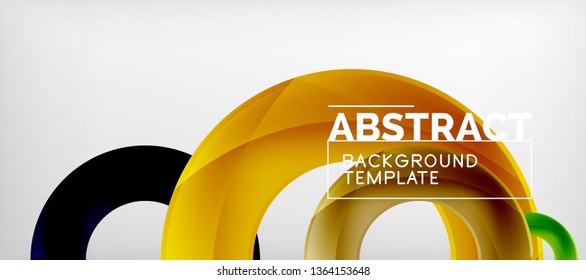 Vector rings abstract background, modern illustration template