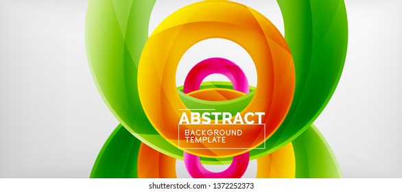Vector rings abstract background, modern illustration template