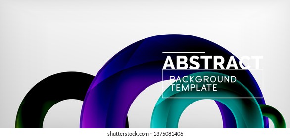 Vector rings abstract background, modern illustration template