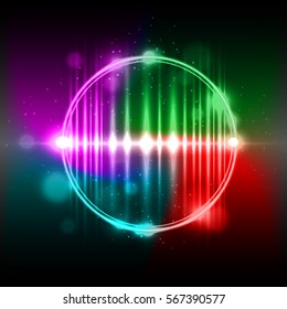 Vector rings and colorful aura effects abstract background, illustration.