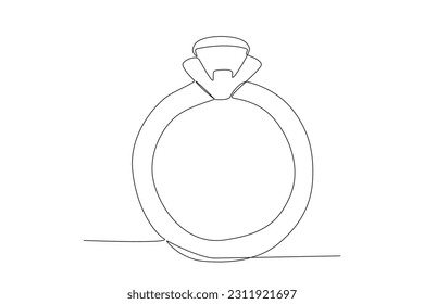 Vector rings drawing by one continuous line isolated vector