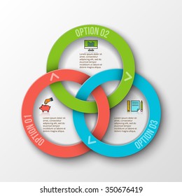 Vector Rings Infographic. Template For Cycle Diagram, Graph, Presentation And Round Chart. Business Concept With 3 Options, Parts, Steps Or Processes. Data Visualization.