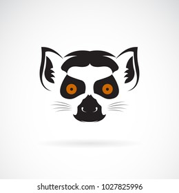 Vector of ring-tailed lemur head design on white background. Wild Animals. Easy editable layered vector illustration.