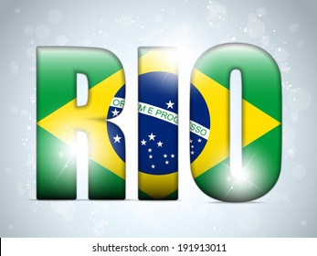 Vector - Rio 2014 Letters with Brazilian Flag