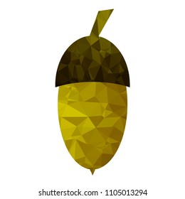 Vector Ripe Acorn Icon Isolated on White Background. Autumn Oak Nut and Seed Logo