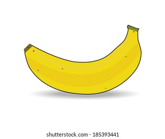 Vector Ripe banana isolated on white background