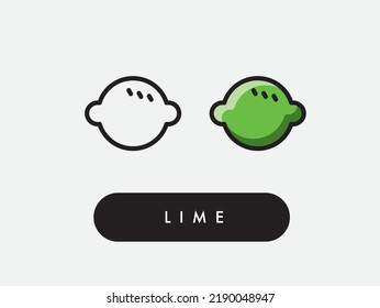 Vector ripe lime line icon illustration