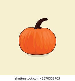 vector of ripe orange pumpkin