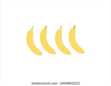 Vektor reifer gelber Bananenbunch einzeln auf weißem Hintergrund,einzelne Banane einzeln,Gelbe Banane und Obst,Das Symbol für gesunde Lebensmittel ist isometrisch von gesunden Lebensmitteln Vektorsymbol für Webdesign einzeln auf weiß b