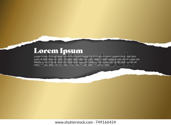 Vector ripped golden paper - abstract\
background template with place for your\
content