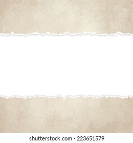 vector of ripped open old vintage paper