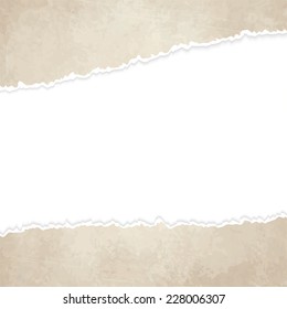 vector of ripped open old vintage paper