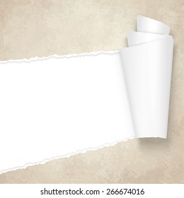 vector of ripped open old vintage paper