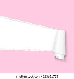 vector of ripped open paper colored pink