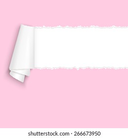 Vector Of Ripped Open Paper Colored Pink