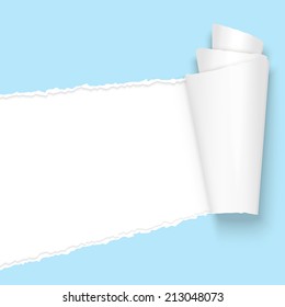 vector of ripped open paper light blue