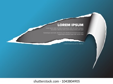 Vector ripped paper hole template with place for your content