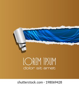 vector ripped paper with sample text in separate layer