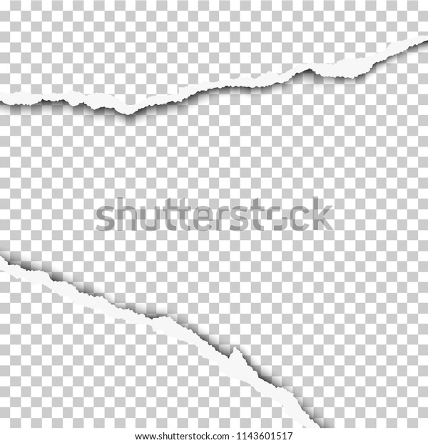 Vector\
ripped wide hole in transparent sheet of\
paper