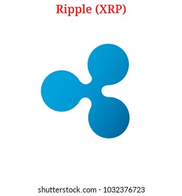 Vector Ripple (XRP) digital cryptocurrency logo. Ripple (XRP) icon. Vector illustration isolated on white background.