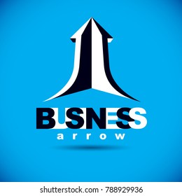 Vector rising arrow. Business success conceptual logo. Company development trend.