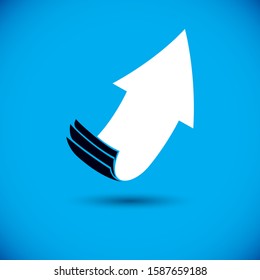 Vector rising arrow. Company increasing  concept. Business abstract logo.