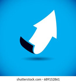 Vector rising arrow. Company increasing  concept. Business abstract logo.