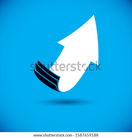 Vector rising arrow. Company increasing  concept. Business abstract logo.