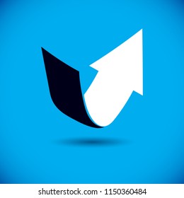 Vector rising arrow. Corporate development logo. Company growth concept.